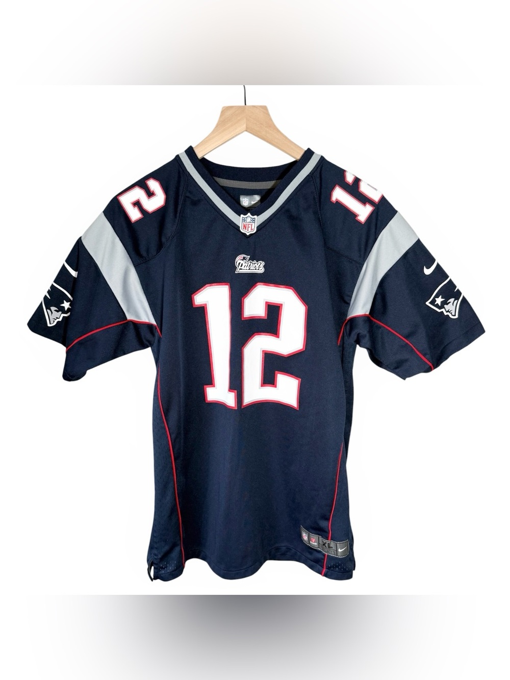 New England Patriots Nike Tom Brady 12 Jersey Shirt YOUTH Size XL On Field NFL